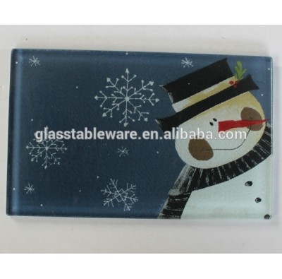 snowman designed tempered glass board