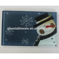 snowman designed tempered glass board