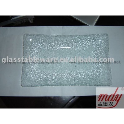 clear tempered glass platter,clear glass serving dinner plate