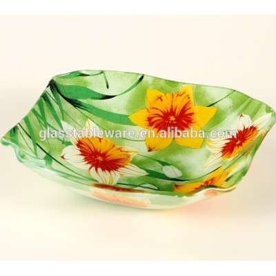 sqaure glass soup plate