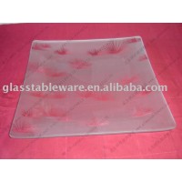 tempered glass decorative serving dish plate