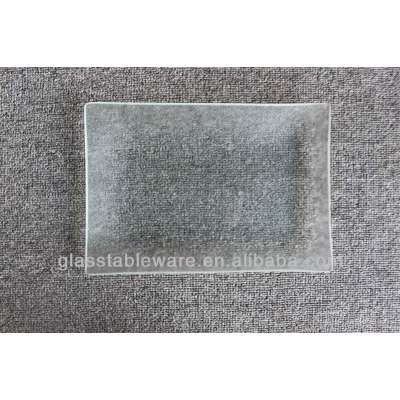 unbreakable glass plate, decorative glass serving plate, glass dinner plate