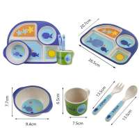 100% Natural material healthy bamboo kids dinner set manufacturer